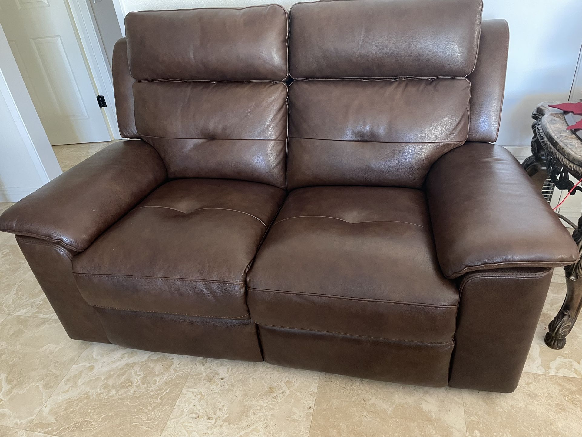 Brand New Leather Loveseat Power Recliner