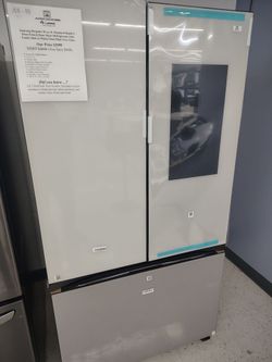 (20% off refrigerators ends 6/21/26) $2399 Samsung Bespoke SMART Hub  interactive 3 door french door refrigerator
