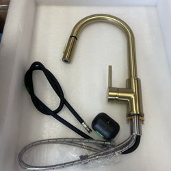 Kitchen Faucet with Pull Down Sprayer, High Arc  - GOLD