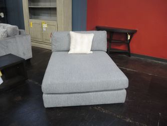 Drew & Jonathan Victoria Armless Chaise - Slate Blue Woven Fabric - Floor Sample Deal