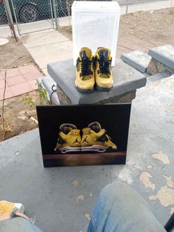 Air Jordan 4 lighting tennis shoes and picture