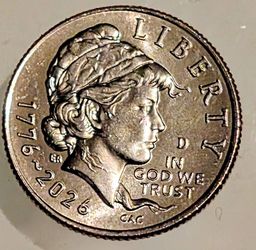 NEW 2026 Lady Liberty "D" Die Gouge Error Dime~Teardrop Under Eye, Dual-Dated (1776–2026)