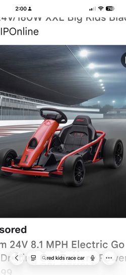Red kids race car