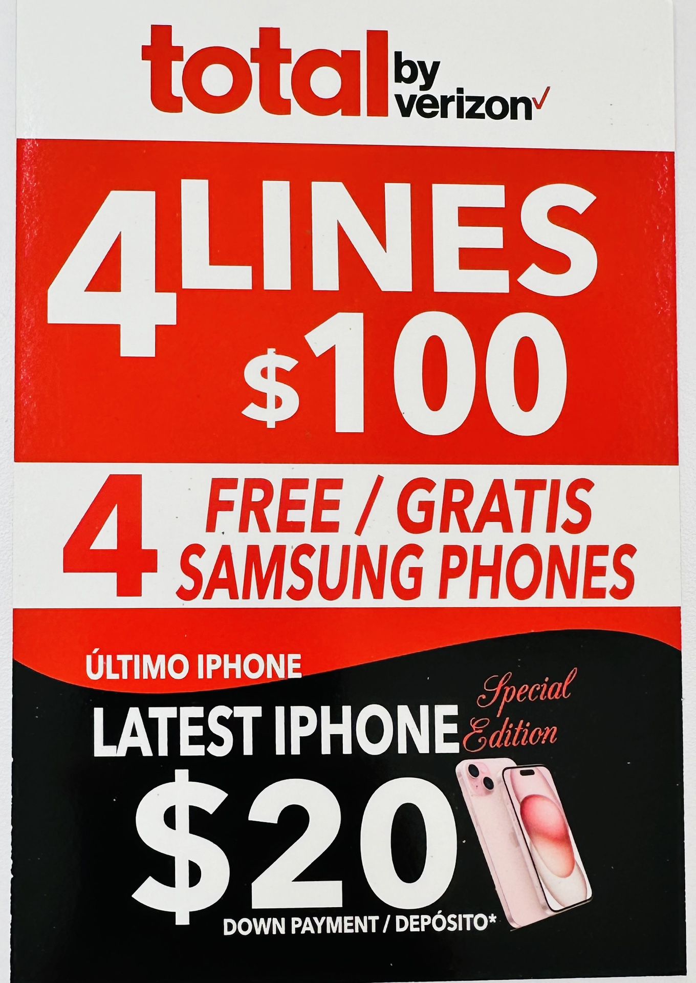 4 Lines & Free 4 Samsung Phones