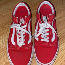 Vans Men Size 10 Red And White