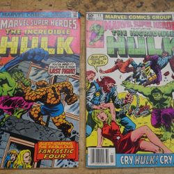 Lot 5 Marvel Comics The Incredible Hulk 72 1978, 74 September 1978, 99 July 1981, 263 September 1981, 101 September 1981 . good condition. 