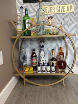 Gold Home Bar Cart -Like New