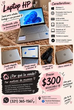 HP Laptop 14” – $300 OBO (Negotiable) 💻