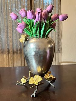 M.Aram Butterfly Gingko Footed Large Vase