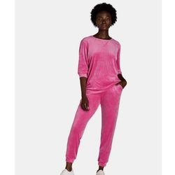 Pink Women's Velour Sweatshirt and Jogger Pants Set, 2-Piece, Sizes XXL.  (Z)
