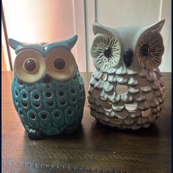 Ceramic Owl Candle Holders