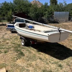1971 Sweet 16 Sailboat With Sail &  Jib. With Title
