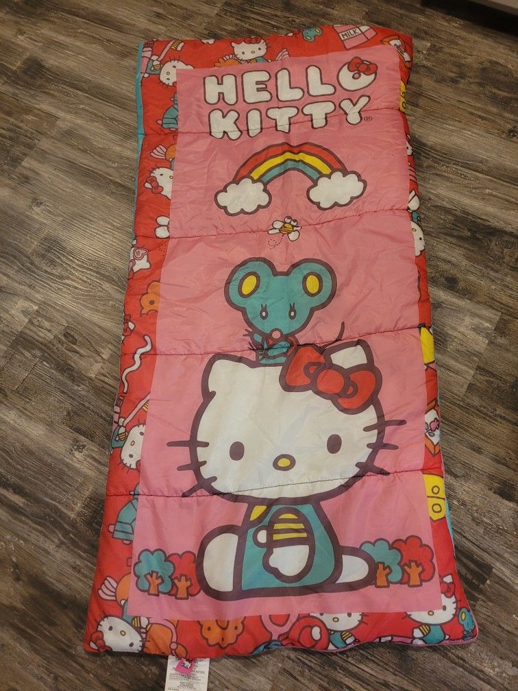 Hello Kitty Trees Mouse Camping Sleeping Bag Sanrio 28" x 56" for Kids EUC