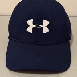 Under Armour UA Golf Hat Cap Back Strap Navy Blue W/White Logo