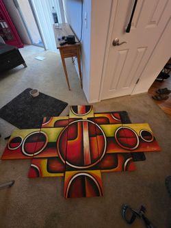 Big abstract canvas painting  79W X 47H
