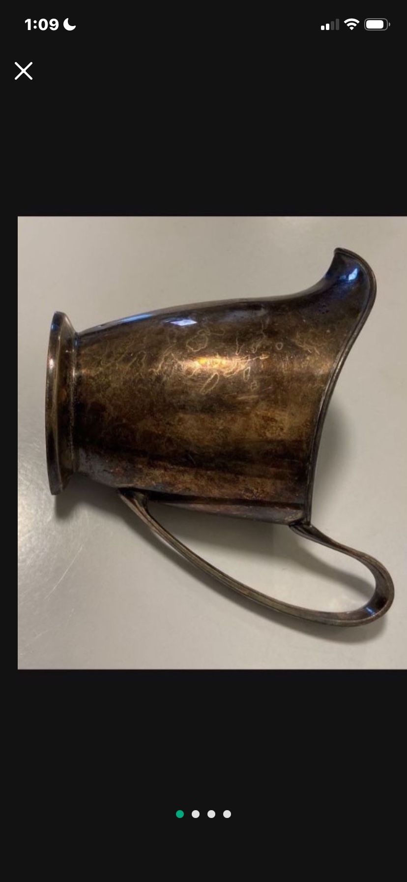 PairPoint Sheffield 0313 Vintage Art Deco Silver Creamer 4.75 " Tall USA