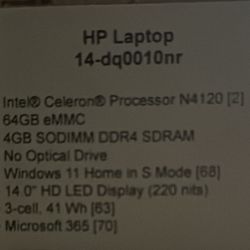 Hp Touch Screen Laptop & Cannon Wireless Printer 