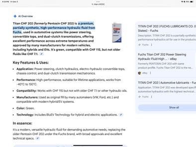 Fuchs Pentosin TITAN CHF 202 hydraulic, power steering fluid