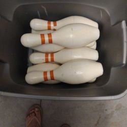 12 real wood bowling pins 