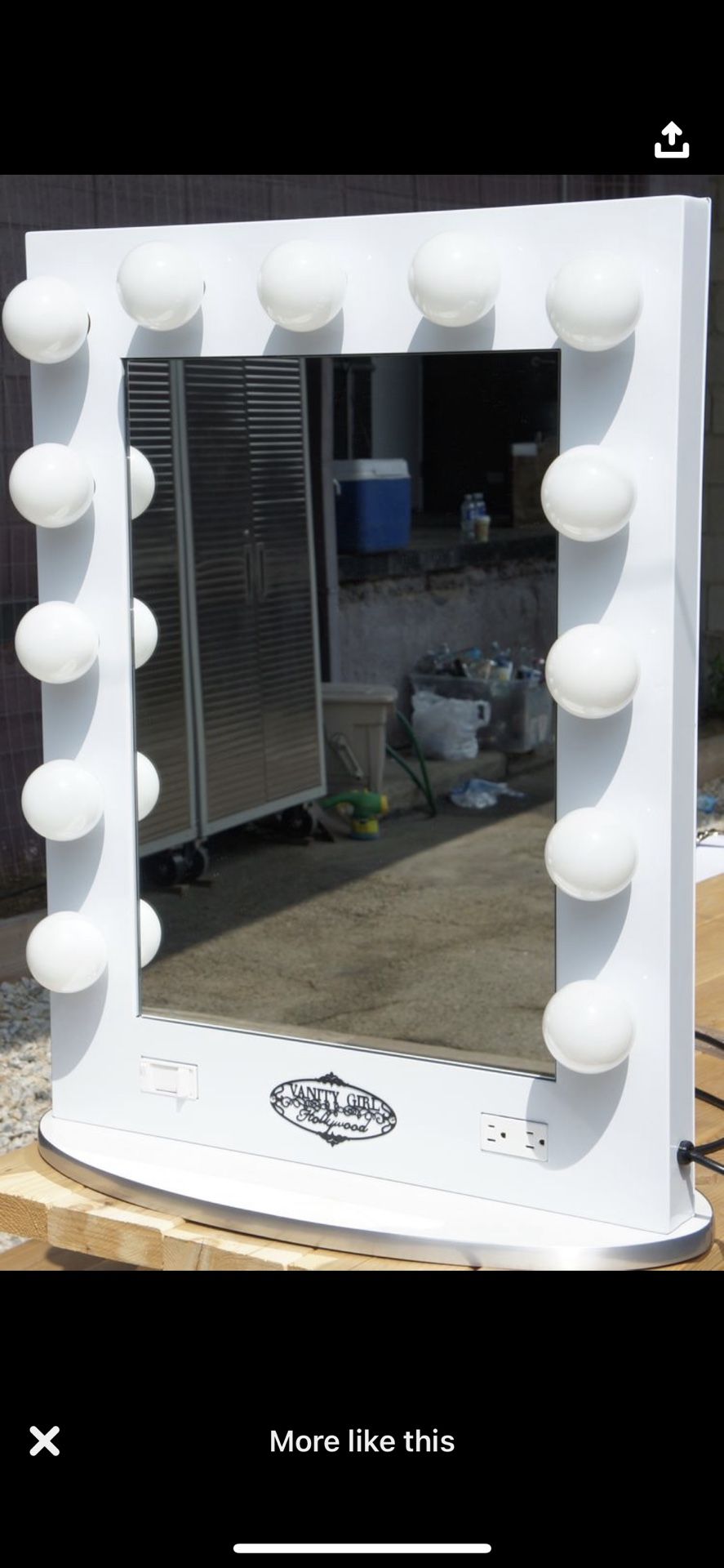 Vanity Girl Mirror With Lights-White
