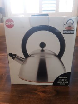 Copco Sparta copper bottom tea kettle brushed finish