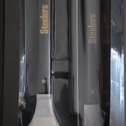 NFL Pittsburgh Steelers 3-Piece Grill Set – Sportula, Fork & Tongs – Heavy-Duty Stainless Steel BBQ Tools with Team Logo
