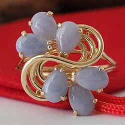 ❤️14k Size 7.25 Precious Solid Yellow Gold Flower-Shaped Lavender Gemstone  Ring!/ Anillo de Oro con Lavanda! 👌🎁Post Tags: Anillo de Oro