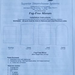 Brand New Fog Free Mirrors 