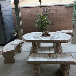 Full cement Patio Set