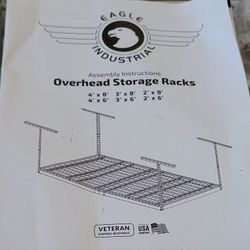 Overhead Garage Storage Rack, 2x8 Ft Shelve