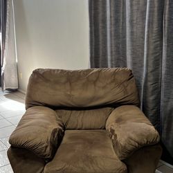 Brown Microfiber Oversized Armchair