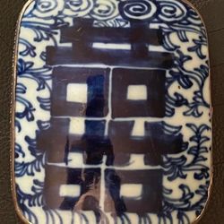 Blue And white porcelain silver box