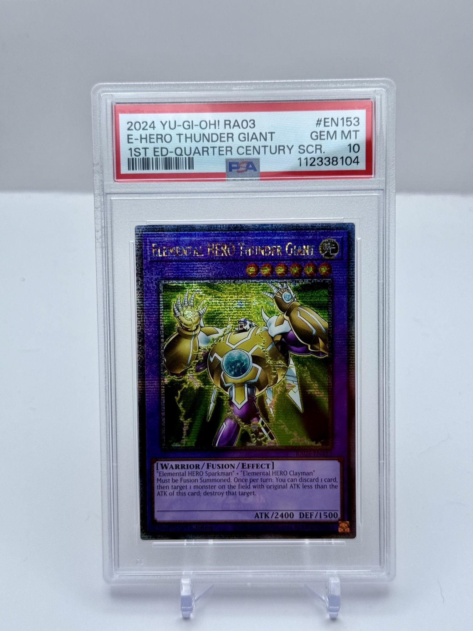 Elemental HERO Thunder Giant QCR RA03-EN153 1st Edition PSA 10