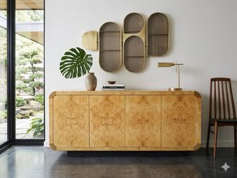 Stunning!  Mid Century Burled Olive Wood Credenza by Henredon