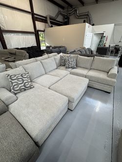 Cream 2 Piece U Shaped Sectional