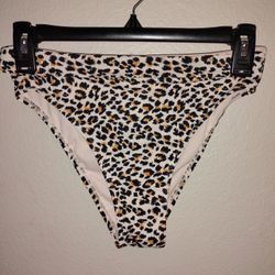 Xhilaration Ribbed Leopard Print Cheeky High Waisted Bikini Bottom