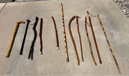 Walking Sticks / Hand carved Wooden ($10) each Various Sizes