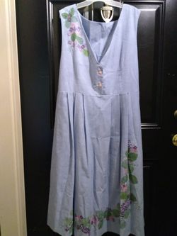 Beautiful vintage blue dress with floral design