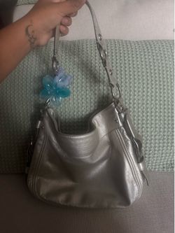 Coach silver shoulder bag