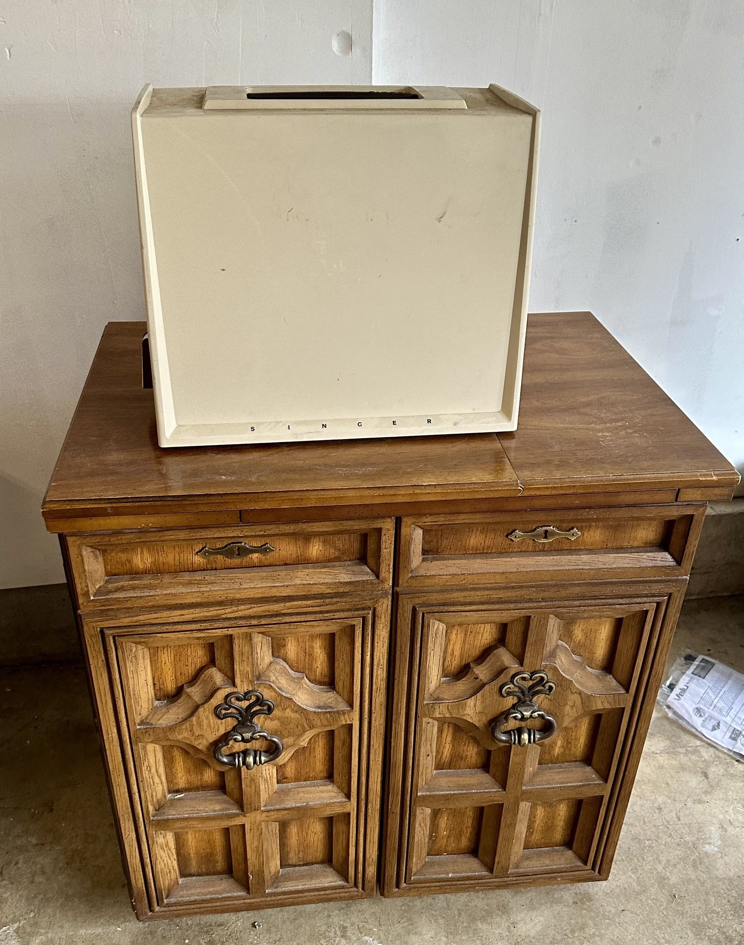 Singer Sewing Cabinet And machine