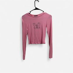 7. StreetWear Society Pink Long Sleeve Top with Bunny Graphic