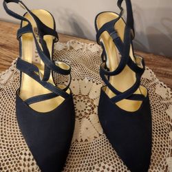 Navy Blue Cloth  Women shoes size 7 1/2