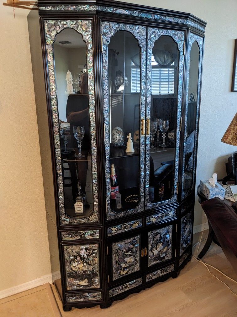 Gorgeous Mother of pearl  Curio cabinet