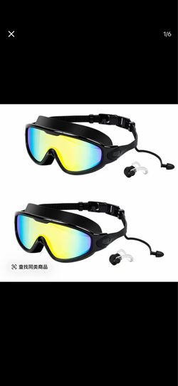 2 Pack Swim Goggles for Adult, Rimless Wide View Swimming Goggles, No Leak Pool Beach Essentials for Men Women