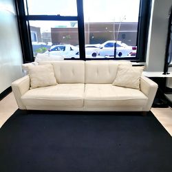 Free Delivery! REAL LEATHER Sofa Couch Loveseat & Matching Throw Pillows