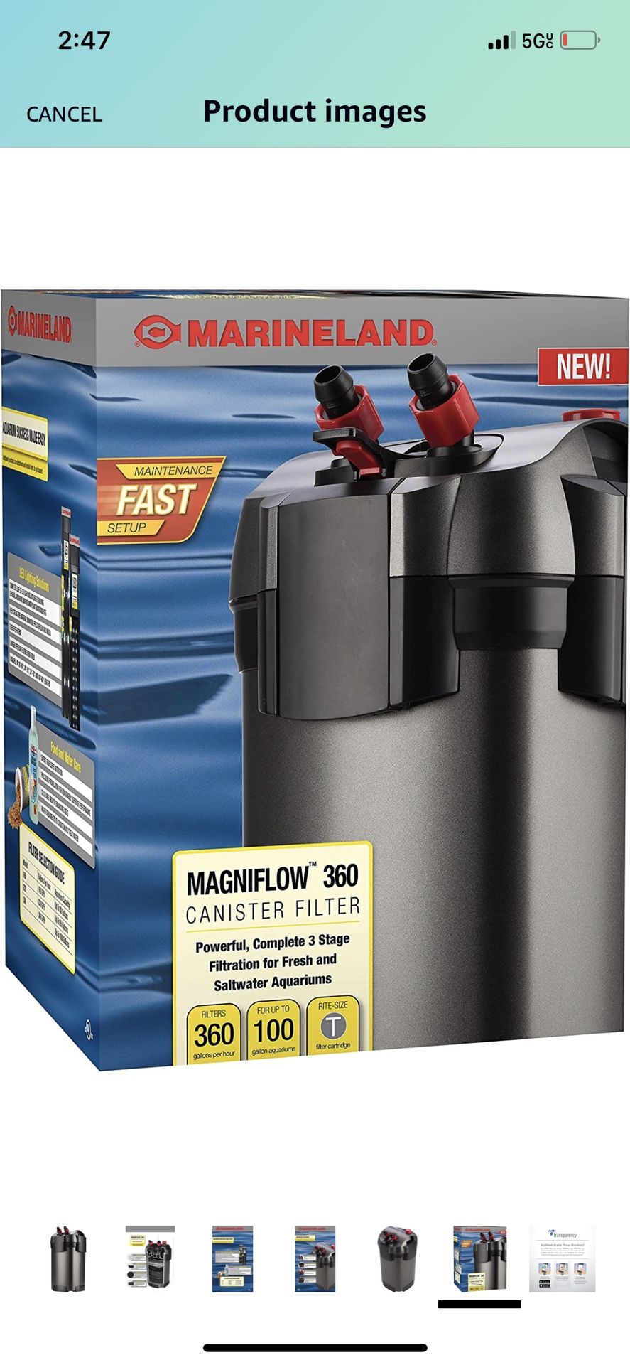 Marineland Magniflow Canister Filter For aquariums, Easy Maintenance