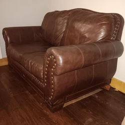 Brown LEATHER Love Seat