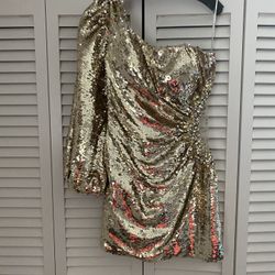 Gold Sequin Cocktail Dress