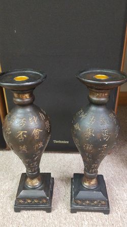 Heavy rustic candle holders