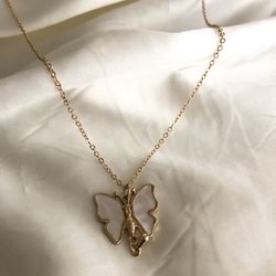 White Butterfly 🦋 Necklace 